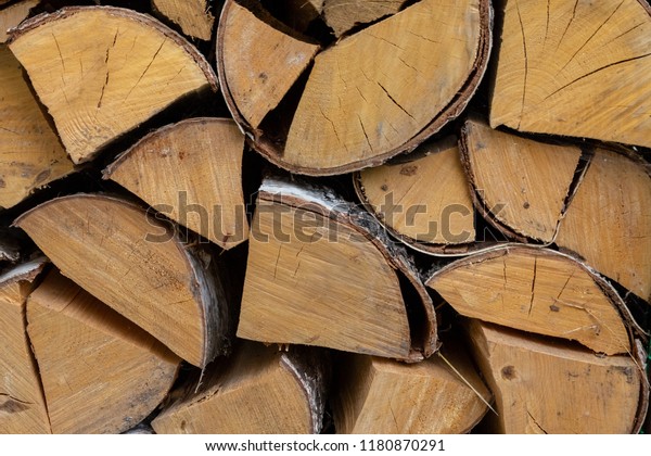 Stack Firewood Billet Winter Fuel Fireplace Stock Photo Edit Now