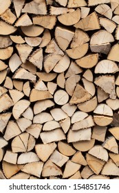  stack of firewood prepared for winter  - Shutterstock ID 154851746