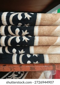 Stack folded fleece blankets