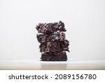 Stack of Four Delicious Brownies