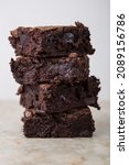 Stack of Four Delicious Brownies