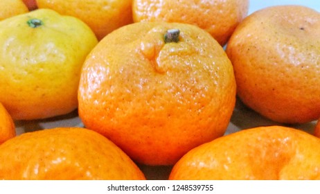 Stack Of Fresh And Juicy Naval Oranges 