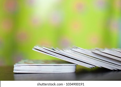 A Stack Of Gaming Holiday Cards, Table Game, Kids Game , Card Stack