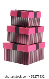 Stack of Gift Boxes on White Background
