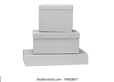 Stack Of Gift Boxes On White Background