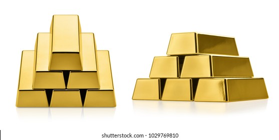 Stack Of Gold Bars.