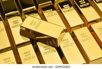 Stack Of Gold Bars. Financial Concepts.