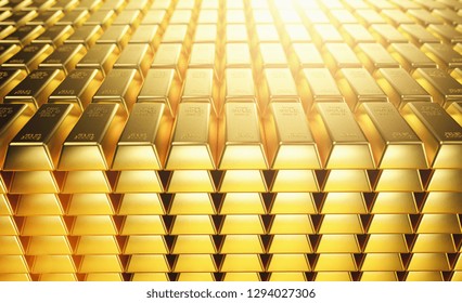 Stack Of Gold Bars. Financial Concepts