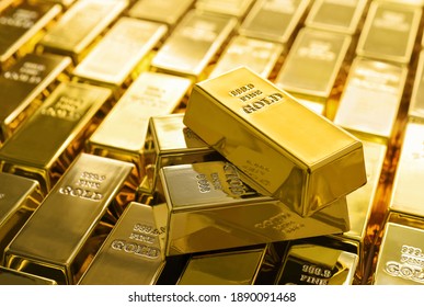 Stack Of Gold Bars. Financial Concepts.