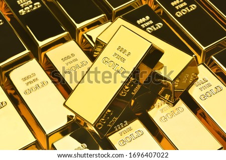Stack of gold bars, Financial concepts