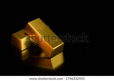 Stack of gold bars, Financial concepts. copy space