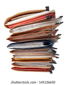 Stack Of Hanging File Folders.