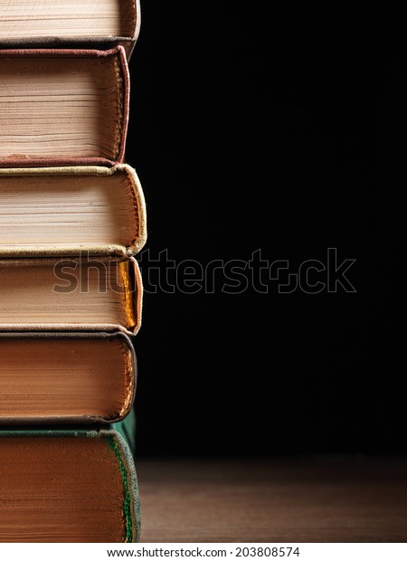 Stack Hardcover Books Arranged Haphazardly Viewed Stock Photo (Edit Now ...