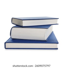Stack of hardcover books isolated on white