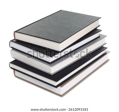 Stack of hardcover books isolated on white