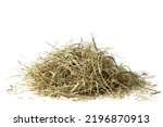 A stack of hay on a white background.