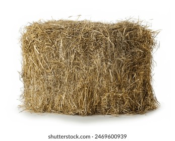 stack of hay on white background