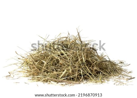 A stack of hay on a white background.