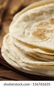 Stack of Homemade Whole Wheat Flour Tortillas 