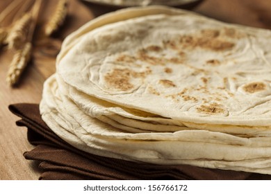 Stack of Homemade Whole Wheat Flour Tortillas 