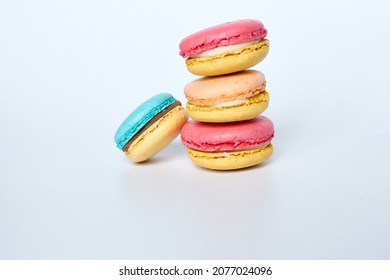 Stack of macaroons on a white background, Stack of macaroons