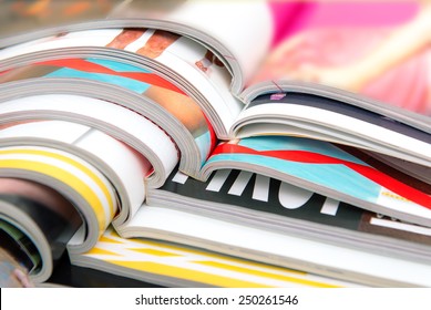 Stack of magazines - Shutterstock ID 250261546