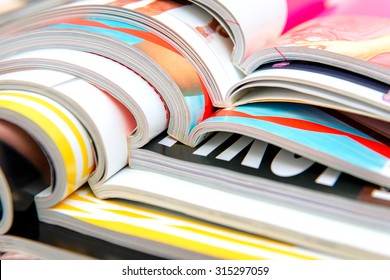 Stack of magazines - Shutterstock ID 315297059