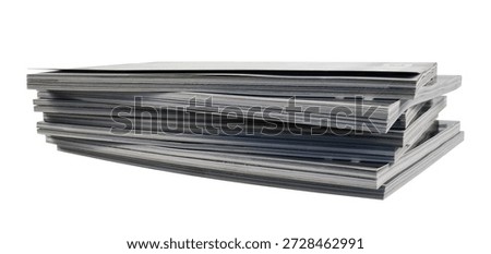 stack of magazines books isolated on white