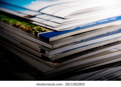 stack of magazines in library