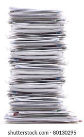 Stack Of Mail On White Background