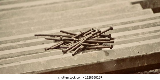 Stack Of Metallic Pins Isolated Material Unique Photo