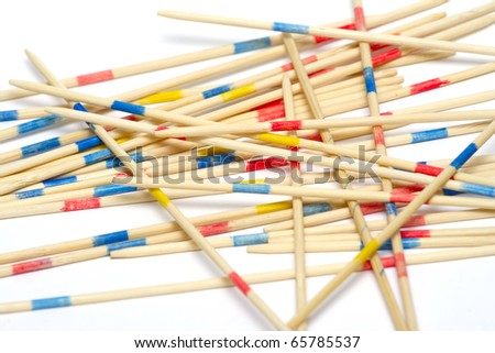 stack of mikado sticks isolated on a white background