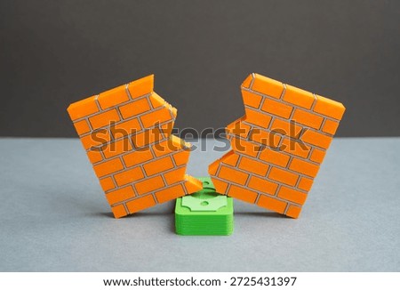 A stack of money breaks down a wall. Find the right approach. Corruption undermines the foundations of institutions and law, distorting fairness, trust and long term economic stability