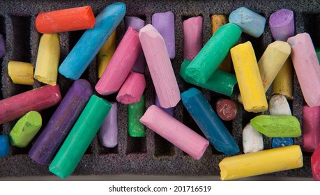 stack of multicolored chalks