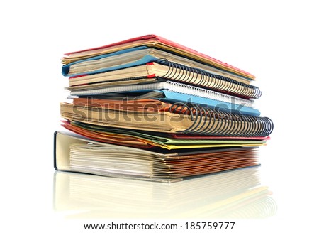 Stack of multicolored office files