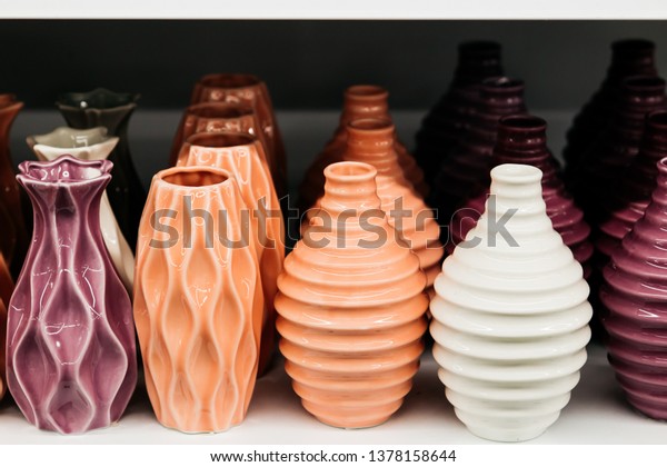 Stack New Ceramic Vases Different Shapes Stock Photo Edit Now