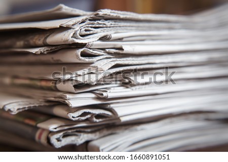 Stack of Newspapers, Journalism concept