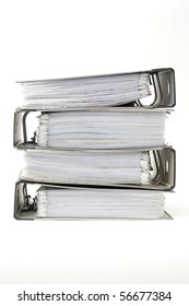 Stack of office ring binders