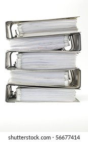 Stack of office ring binders