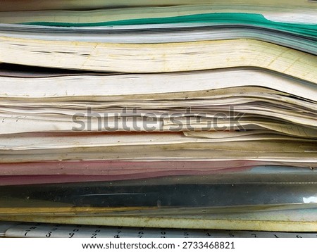 stack of old books. abstract background with old books. side view.