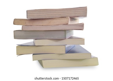 stack of Old books isolated on white background