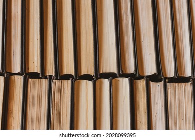 Stack Of Old Books. Pile Of Vintage Books. Literature And School Concept. Library Concept. Book Shelf Close Up. Books Background. Education Concept. Knowledge And Wisdom Concept. Books Top View. 