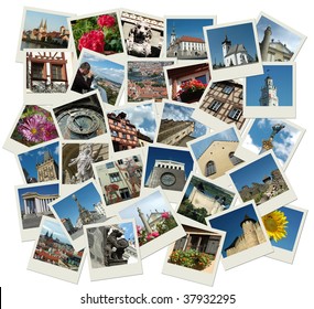 Stack Of Old Shots With Central And Eastern Europe Landmarks