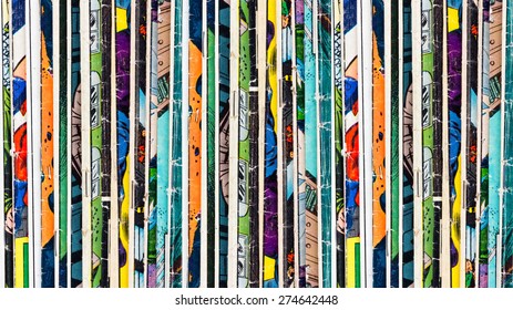 Stack Of Old Vintage Comic Books Background Texture