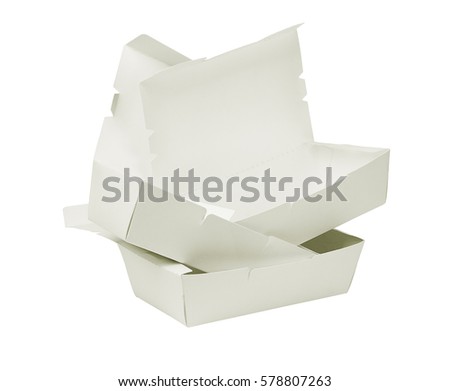 Stack of Open Takeaway Boxes on White Background