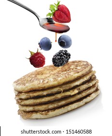 Stack Of Pancakes With Berries