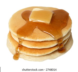 Stack of Pancakes with Butter and Syrup