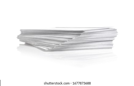 Stack Of Paper Envelopes On White Background