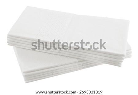 Stack of paper handkerchiefs isolated on a white background. Full depth of field.