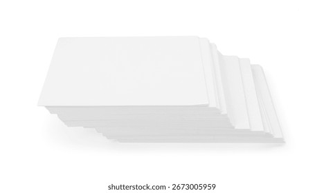 Stack of paper notes isolated on white